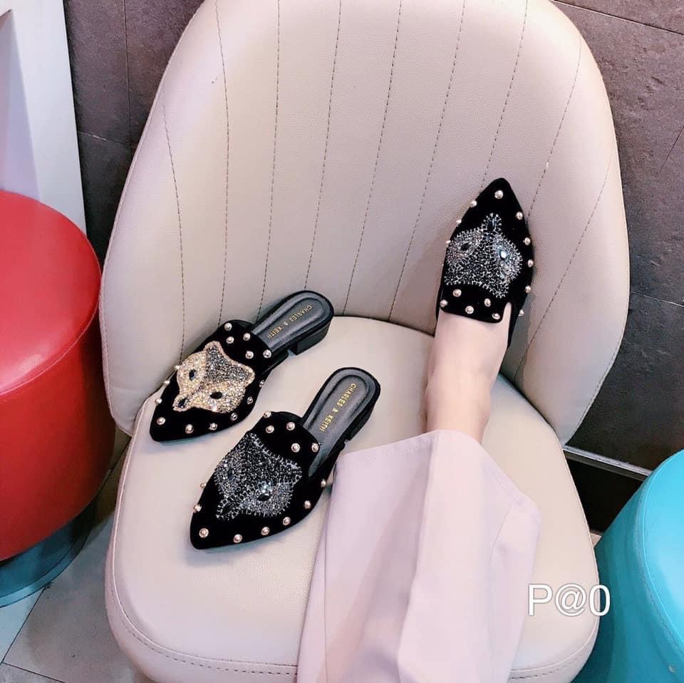 Dép sục nữ đính đá sang trọng hợp thời trang đủ hình cho mọi lứa tuổi-dép sục cáo đính đá