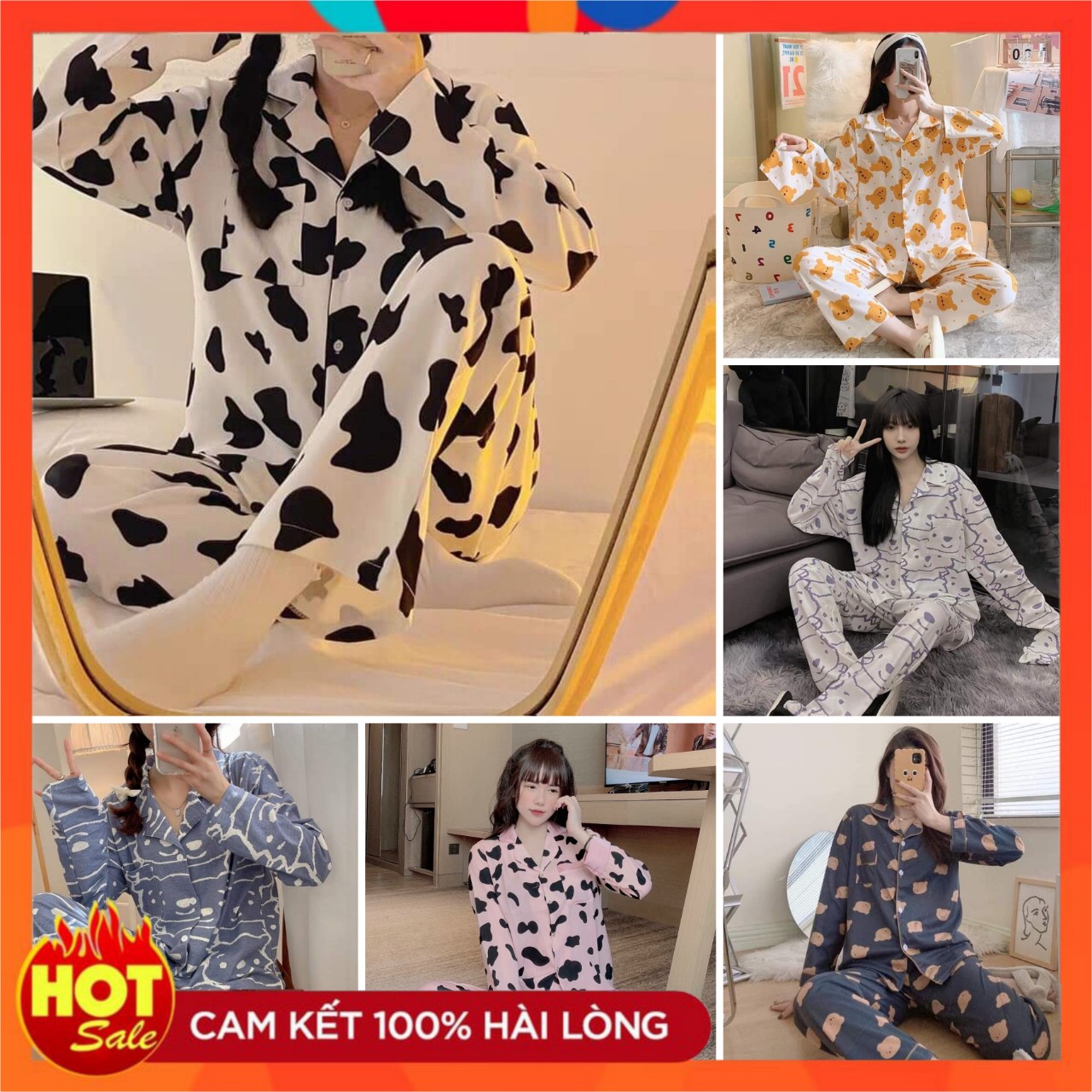 Đồ ngủ,bộ pijama kate lụa tay dài quần dài form rộng mặc nhà chất mát