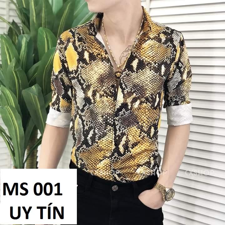 Áo sơ mi siêu phẩm da trăn hàng chuẩn y hình 100%