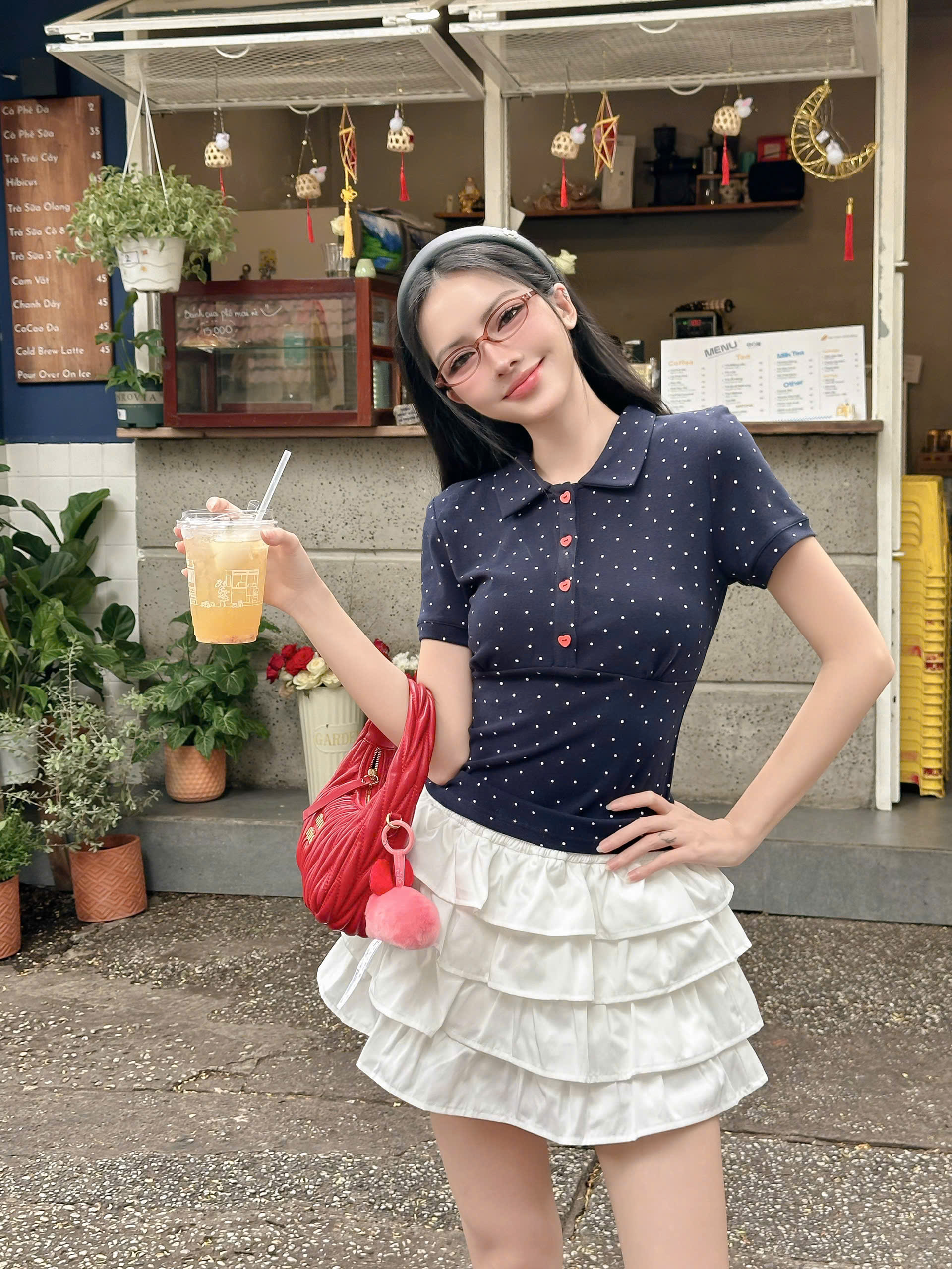 KIDO Áo cổ polo chấm bi CALEE TOP