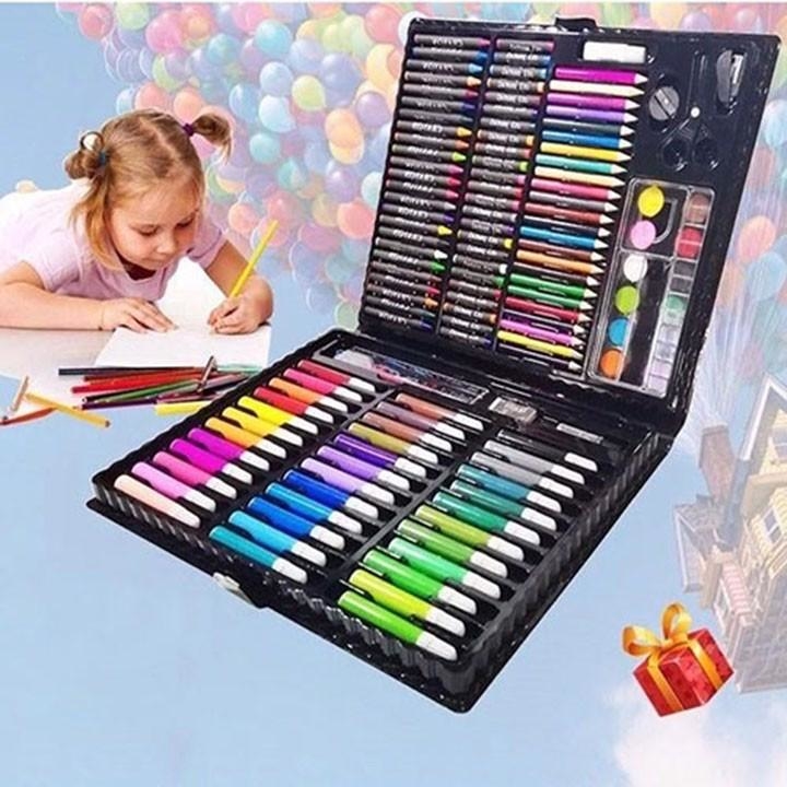 [ NHIỀU MÀU SẮC ] Hộp Bút Màu 150 Chi Tiết Cho Bé Yêu Thoả Sức Sáng Tạo - SURI (TPHCM)