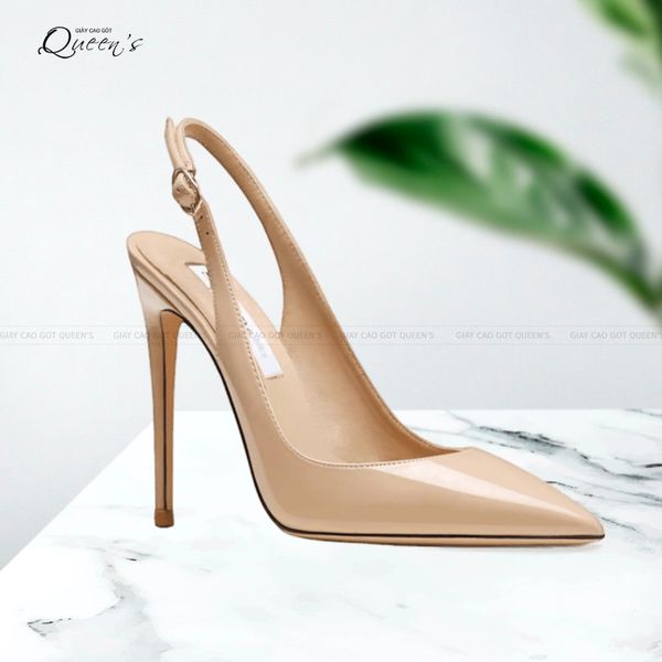 [HCM+Bảo Hành 1 năm] Giày Cao Gót Nữ Màu Da 8 phân, 10 phân, 11 phân, Giày Cao Gót Slingback Mũi Nhọn Quai Sau Cao Cấp Queen Người Mẫu Lựa Chọn Chính Hãng - XYZ Fashion