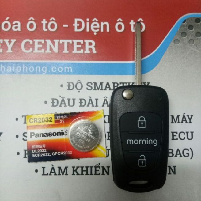 Vỏ chìa khoá Kia morning tặng kèm pin thay thế