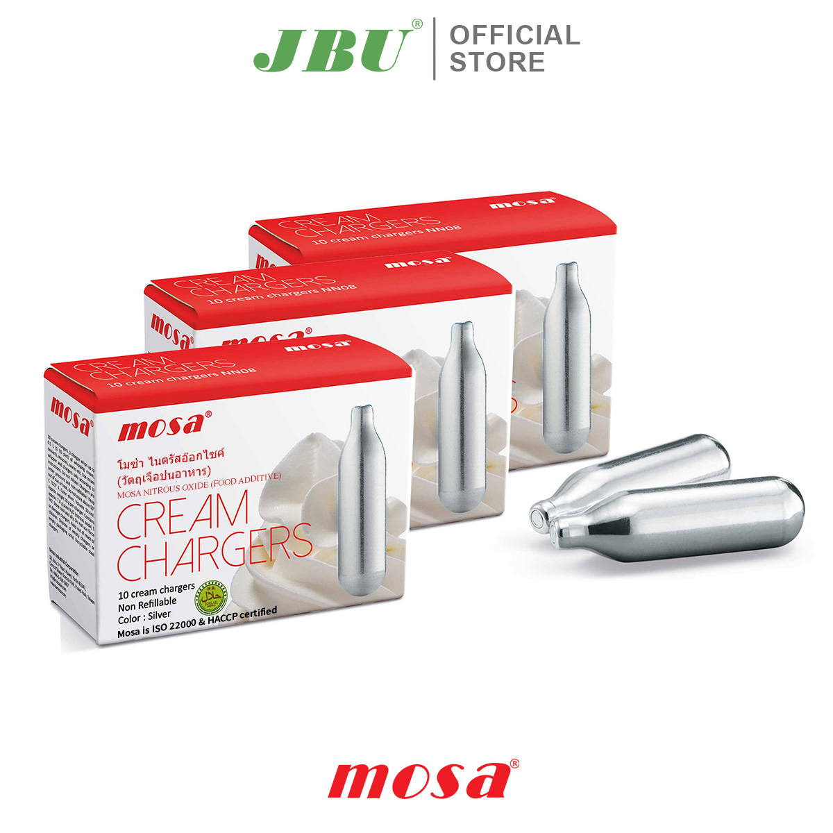 Gas làm kem MOSA N2O Cream Charger cho Bình xịt kem - Combo 3 hộp