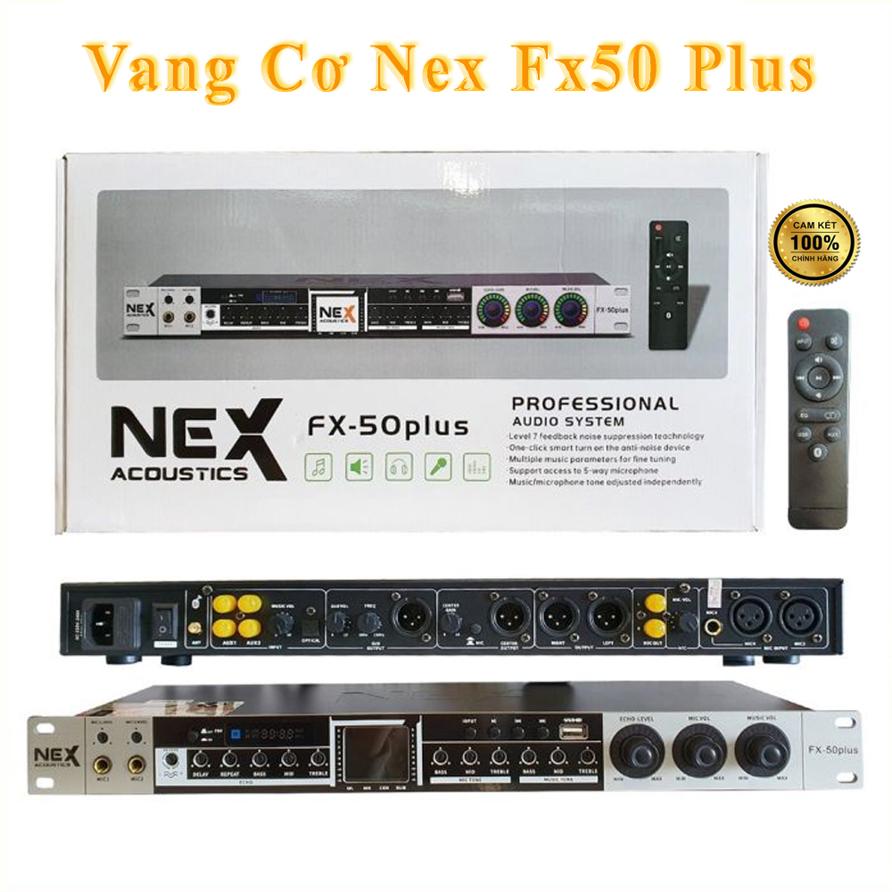 Vang Cơ Nex Fx50 Plus, Thiết Bị Xử Lý Âm Thanh Chuyên Nghiệp,  Chống Hú Tối Ưu,Hiệu Ứng Reverb, Repe