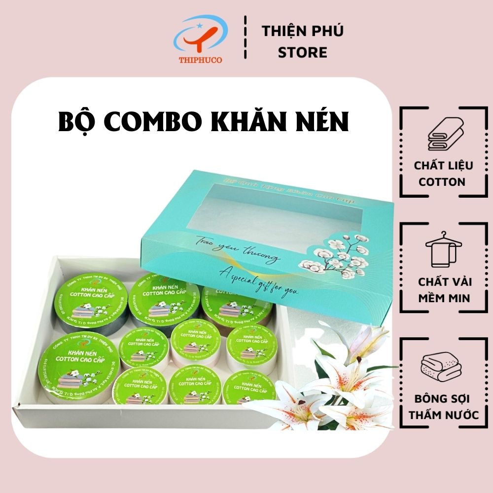 BỘ COMBO Khăn Tắm Nén Du Lịch Cotton Tái Sử Dụng, Khăn Tắm Nén Cao cấp Tiện Lợi, Khăn nén du lịch, khăn đa năng, khăn nén dạng viên freeship Freeship