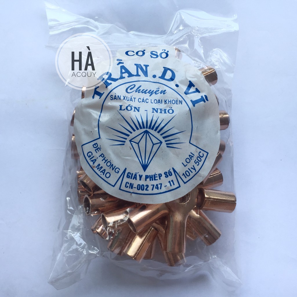 50 cái đầu cos điện bấm dây cáp loại 10 ly