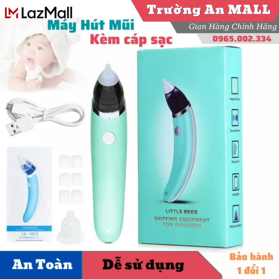Máy Hút Mũi Trẻ Em, Máy Hút Đờm Cho Bé, Máy Hút Mũi KAW Cho Bé - Máy hút mũi cho bé Little Bee, đầu hút Silicon Lực hút mạnh mẽ không gây đau, không làm bé khóc an toàn cho bé yêu