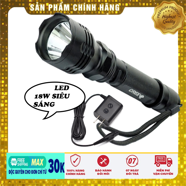 [Đèn LED Siêu sáng] - Đèn pin LED siêu sáng C6 - Đèn LED - Đèn Pin LED 18650