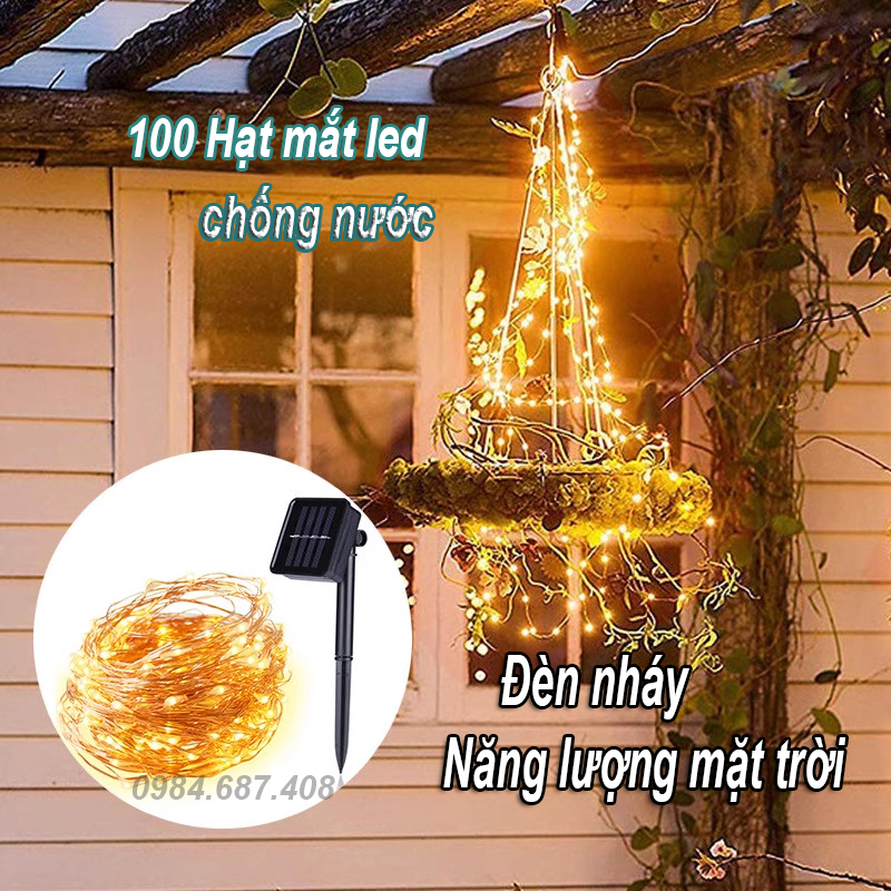 10M 20m dây đèn led dùng năng lượng mặt trời 8 chế độ chớp nháy có cảm biến ánh sáng ban ngày tự động tắt ban đêm tự động bật dây đồng chống thấm nước trang trí ngoài trời trong nhà led đom đóm đèn led dây đồng