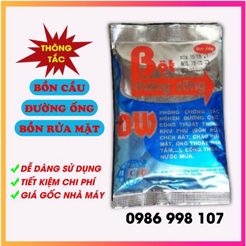 Bột thông tắc cống cực mạnh dw - chính hãng công ty dw - thông bồn cầu, đường ống, bồn rửa mặt