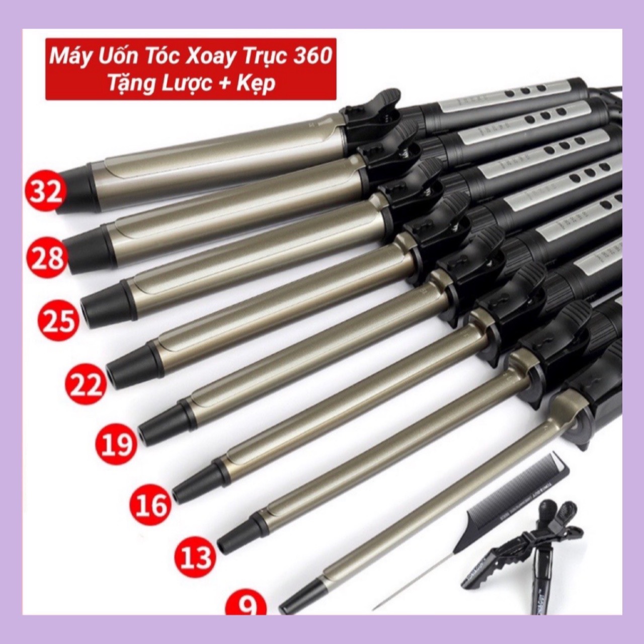 Máy uốn tóc xoay trục 360 độ