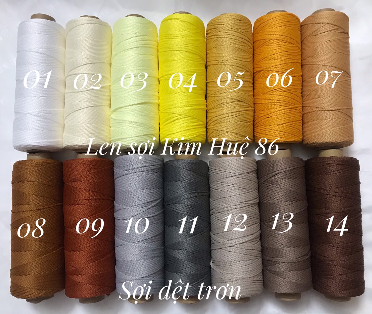 Sợi dệt trơn ( từ màu 01 đến màu 50)