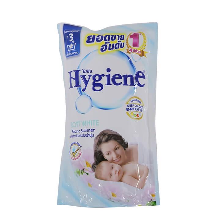 Combo 3 bịch nước xả làm mềm vải Hygiene Soft White màu trắng 600ml