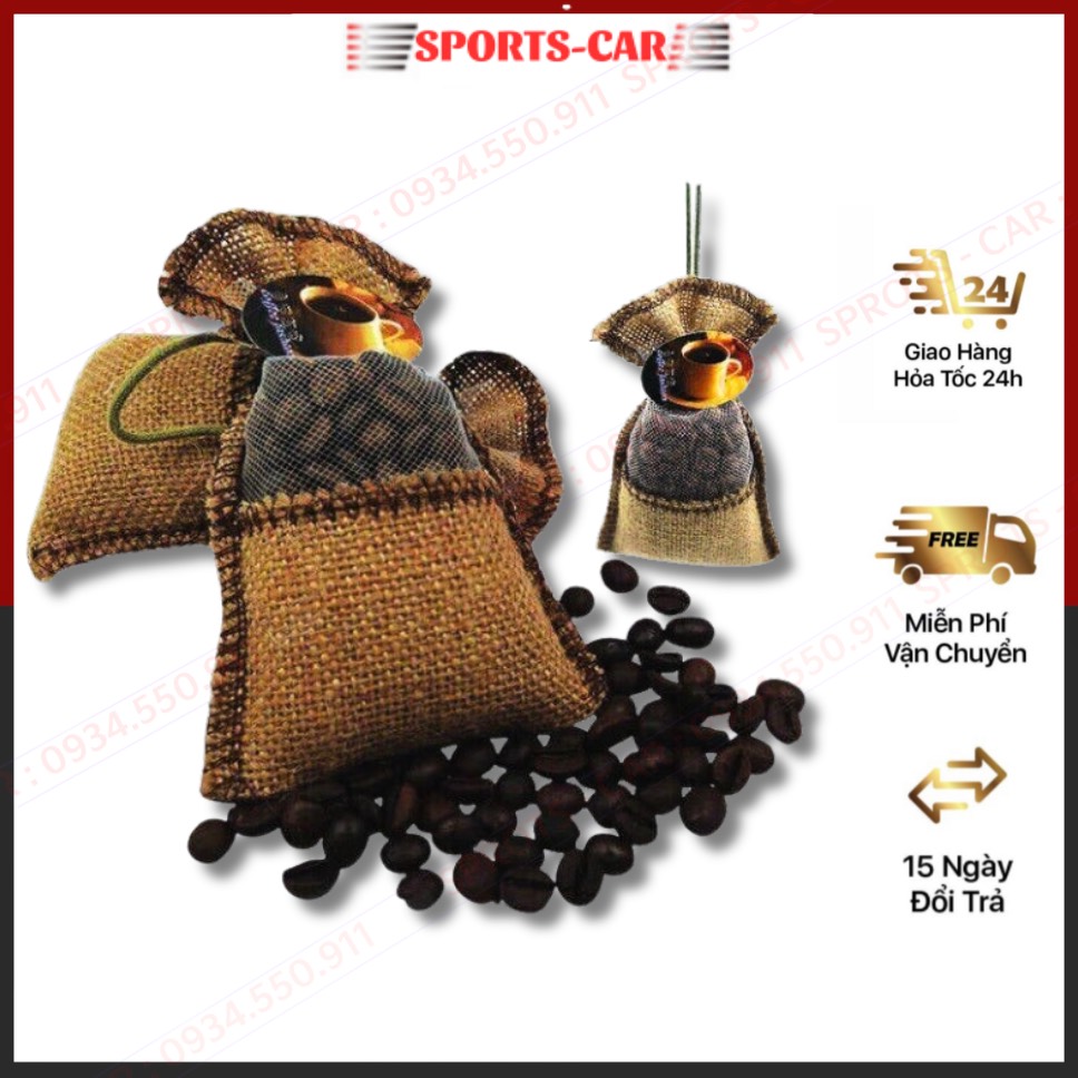 Túi Hương thơm Cafe treo xe ô tô + lọ tinh dầu Cafe