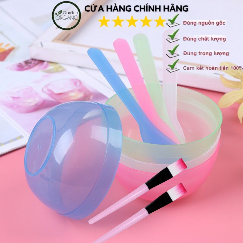 Bộ chén xẻng cọ nhựa khuấy kem bột mặt nạ