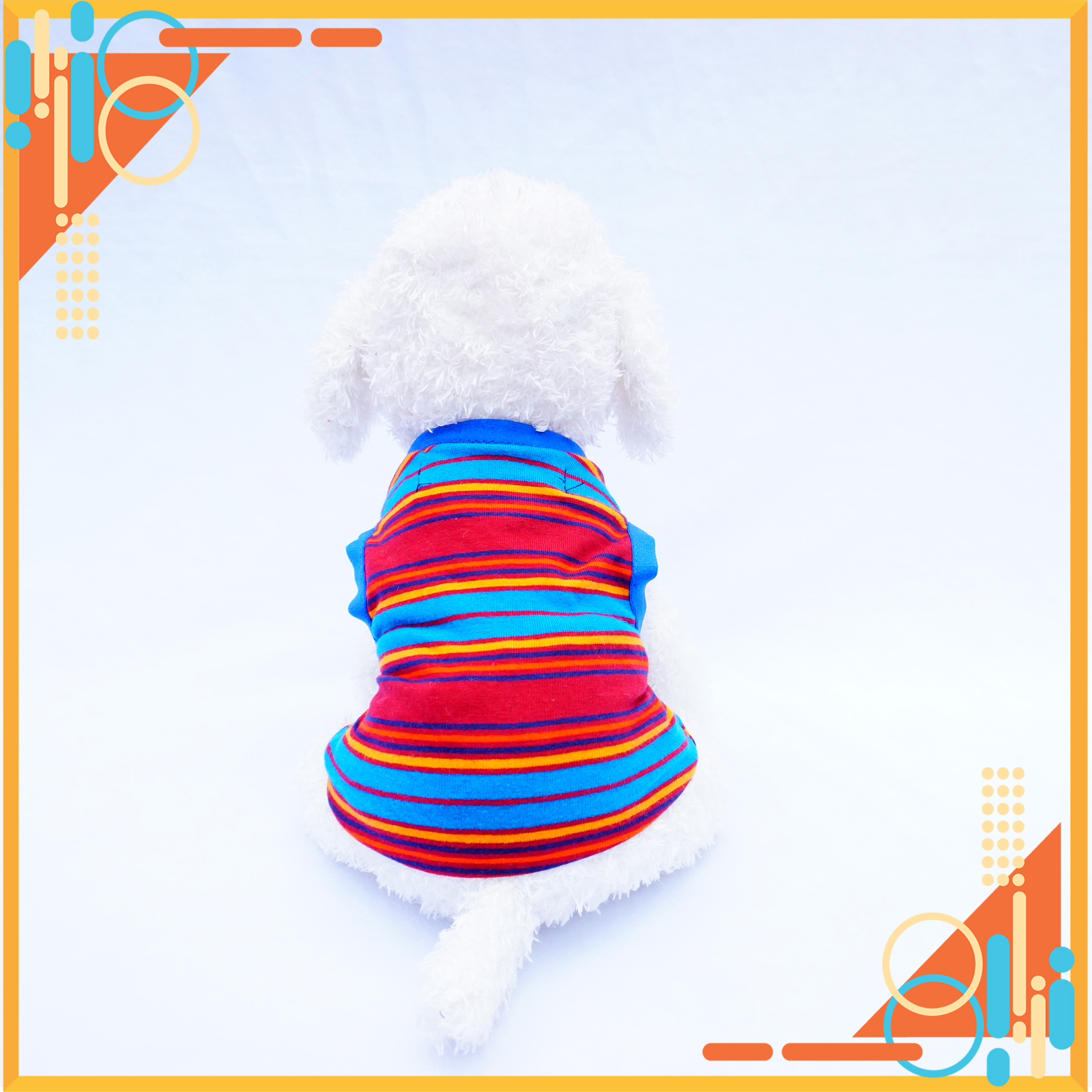 Áo cho Thú cưng, Áo 3 lỗ kẻ sọc Xanh Đen PD046