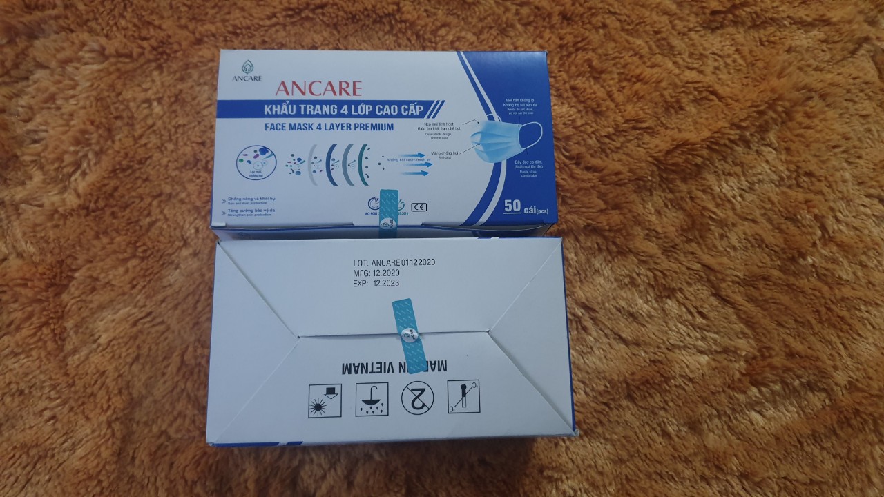 Khẩu trang 4 lớp cao cấp ancare 50 cái
