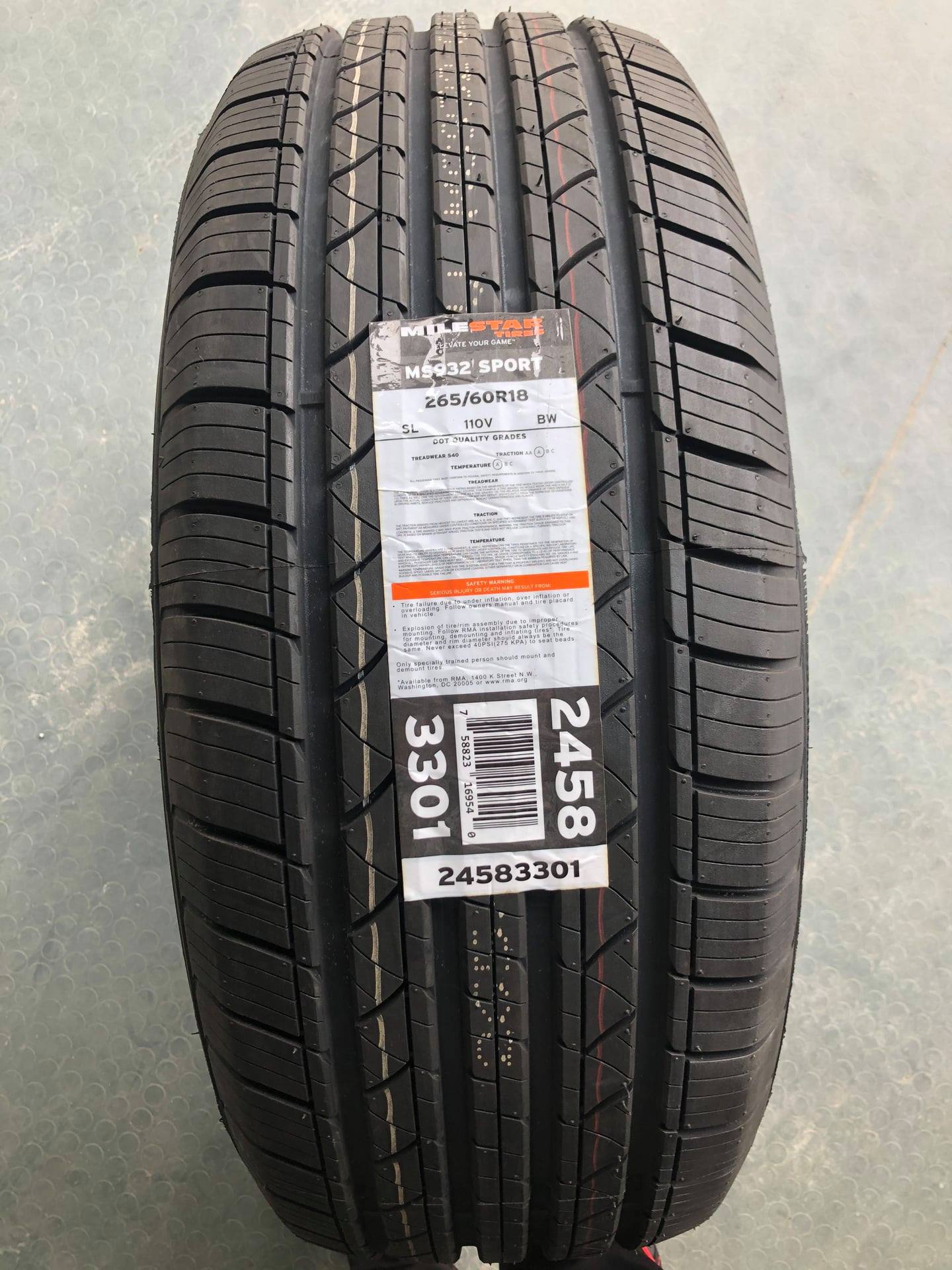 Lốp xe 265/60r18 milestar _ lắp xe ford everest, ford raner...