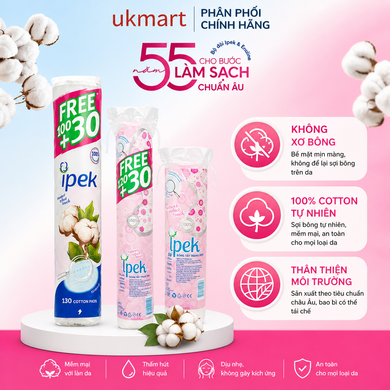 Bông tẩy trang ipek klasik thổ nhĩ kỳ bông tẩy trang số 1 vietnam