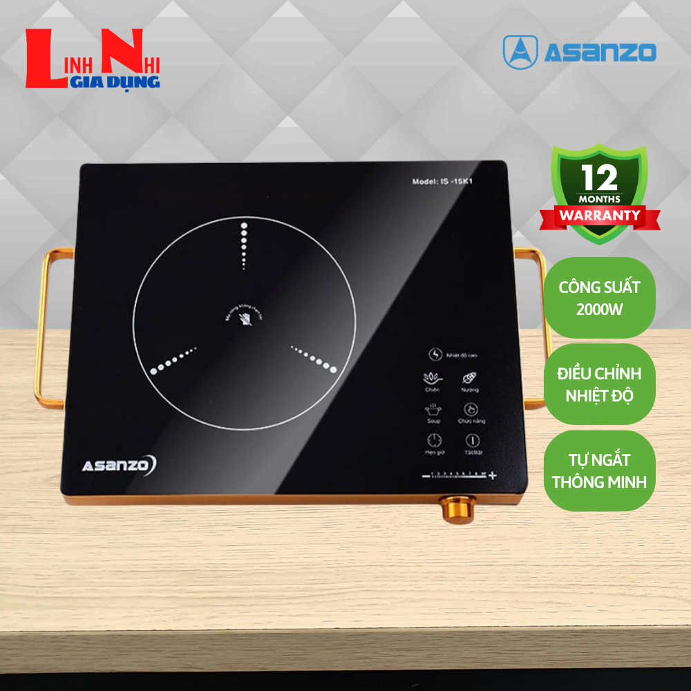 Bếp Hồng Ngoại Đơn Công Suất 2000W Asanzo IS-15K1, Không Kén Nồi ,Nấu Ăn Nhanh - Gia Dụng Linh Nhi