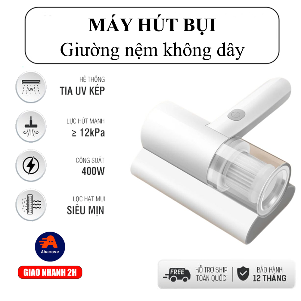 Máy hút bụi không dây cầm tay, máy hút bụi giường nệm, mini, diệt khuẩn, đèn uv, sạc usb, hút lông chó mèo, lực hút mạnh, nhỏ gọn