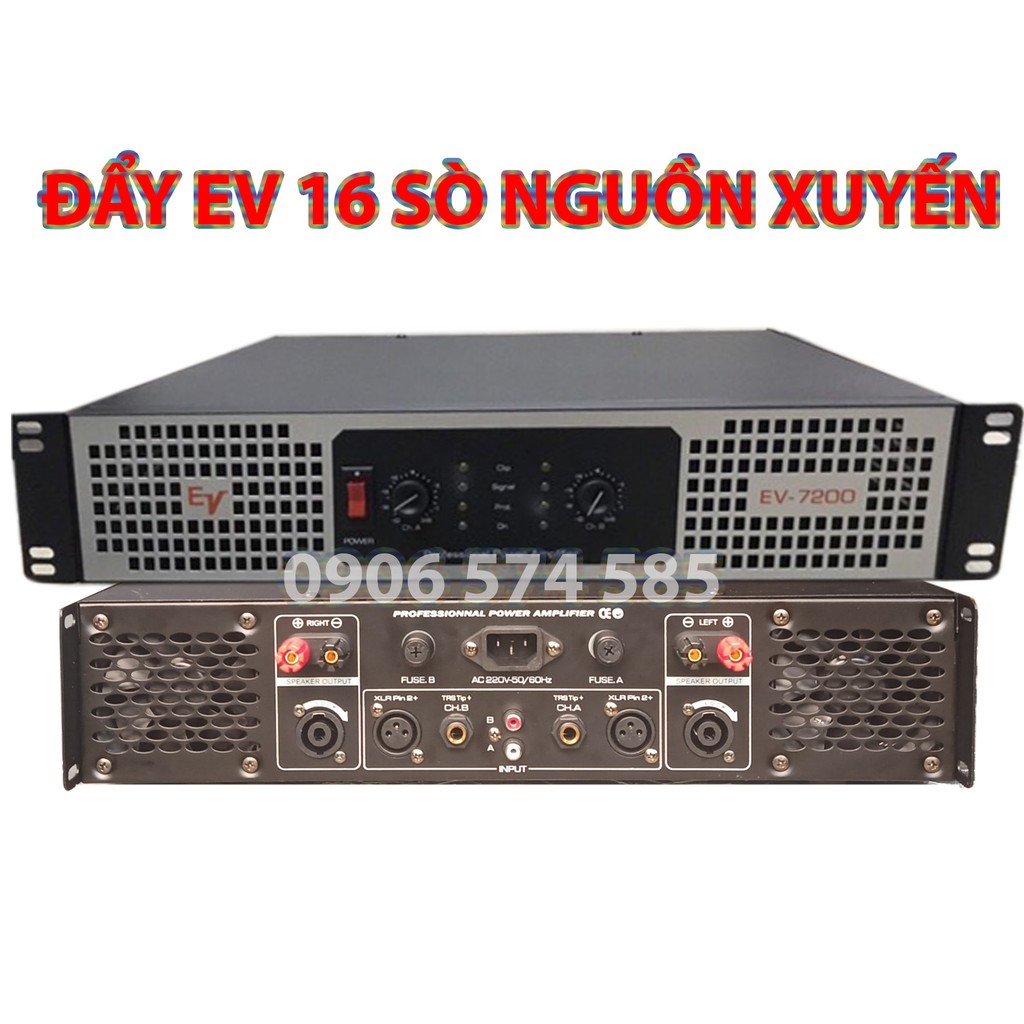 Cục đẩy Maind công suất EV7200 16 sò nguồn xuyến - Bộ khuếch đại âm thanh