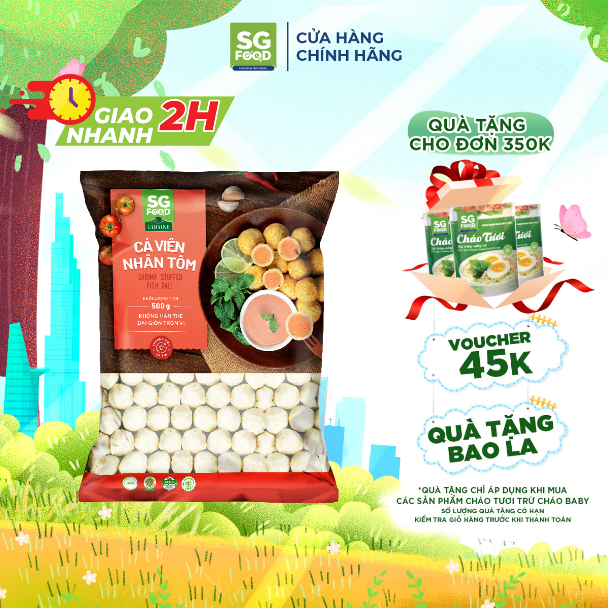 Cá viên nhân tôm sg food 500g