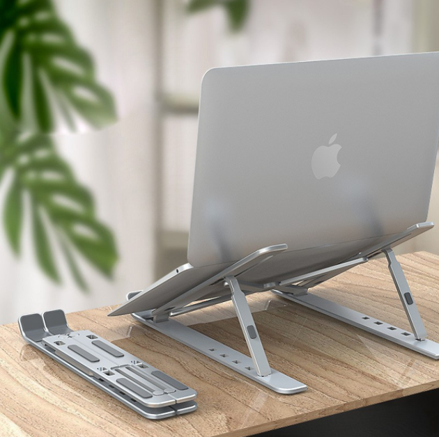Giá Đỡ Laptop Nhôm Gấp Gọn, Laptop Stand Dùng Cho Máy Từ 11~17 inch, Có Thể Điều Chỉnh Nhiều Mức Độ Cao, Chất Liệu Hợp Kim Nhôm Cao Cấp