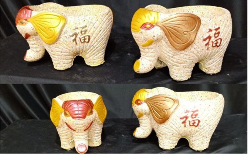 Khuôn đúc chậu cảnh. Voi lớn 45cm có lòng trong
