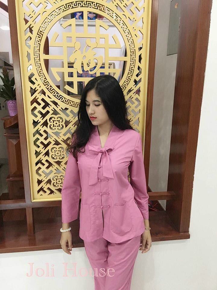 Bộ đồ lam mẫu la hán nơ