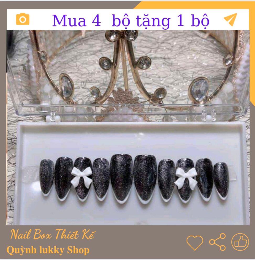 MUA 4 TẶNG 1 ] NAIL BOX THIẾT KẾ - MÓNG ÚP PHOM NHỌN BẦU TONE ĐEN SƠN MẮT MÈO KIM CƯƠNG .THIẾT KẾ LÀM THEO SỐ ĐO TỪNG KHÁCH INBOX CHO SHOP ĐỂ HƯỚNG DẨN CÁCH ĐO MÓNG [ TẶNG KEO DÁN VÀ DŨA MÓNG]