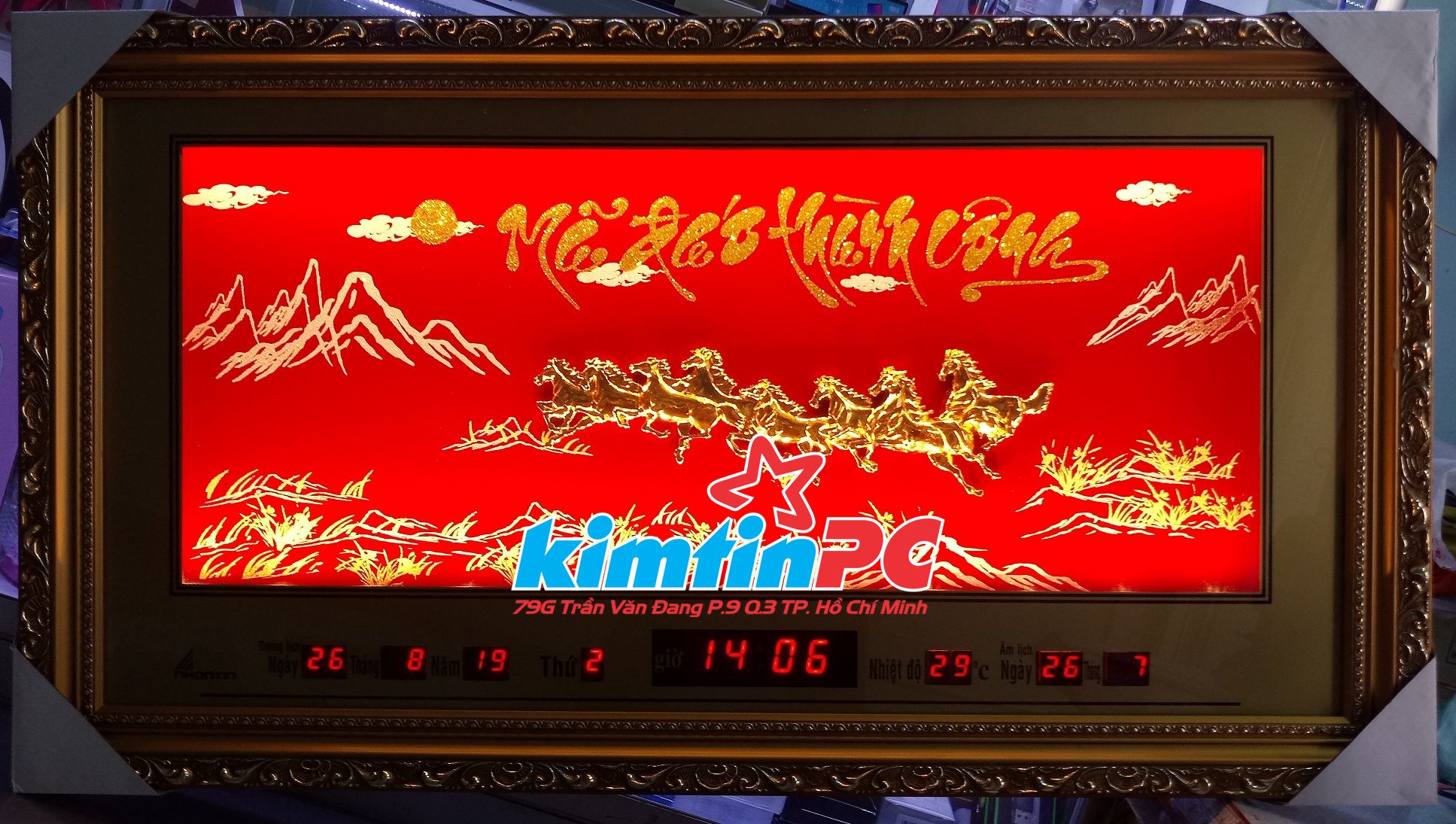 [HCM]Lịch vạn niên - Đồng hồ - Tranh Đá xi – cao 50cm dài 90cm – mã 2636