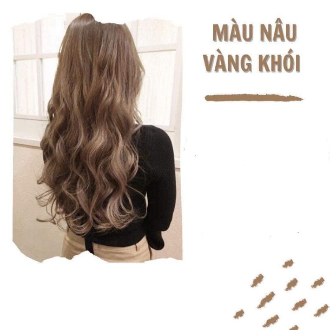 Thuốc Nhuộm Tóc Nâu Vàng Khói_ Nâu Tây Khói, Tặng Oxy Trợ Nhuộm, Cần Phải Tẩy Tóc