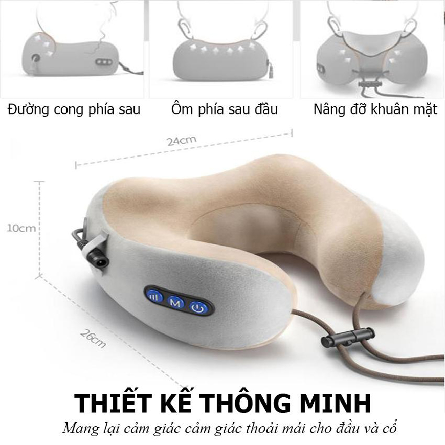 [HCM]Máy massage cổ vai gáy tốt nhat - Máy massage cổ Xiaomi  GỐI MASSAGE VÒNG CỔ CHỮ U HỒNG NGOẠI ĐA NĂNG 3 chế độ thông minh - Gối ngủ văn phòng gối massage trị liệu gối mát xa cổ cao cấp gối mát xa sạc pin BẢO HÀNH 12 THÁNG