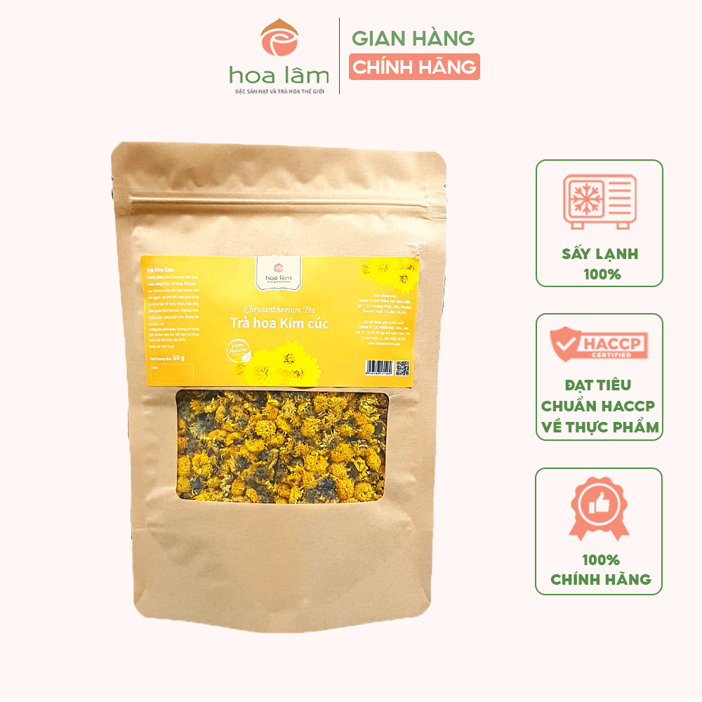 Trà hoa kim cúc Hoa Lâm sấy lạnh, trà hoa kim cúc thảo mộc thanh nhiệt, giải độc, sáng mắt, đẹp da