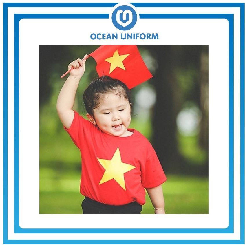 Áo Cờ Đỏ Sao Vàng Trẻ Em Hàng Thường Sao Đặc - Vải Cotton Thường [OCEAN UNIFORM]