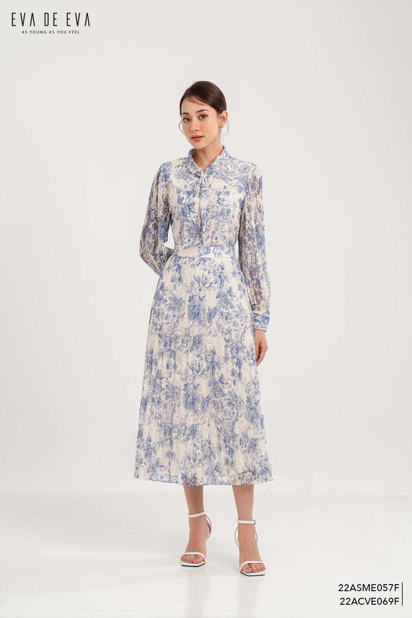 Chân váy midi xếp ly eva de eva 22acve069f