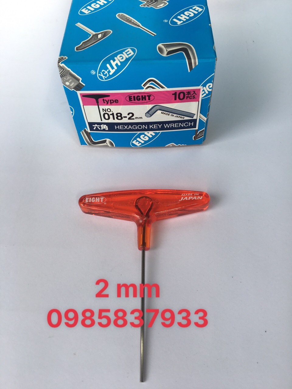 Lục giác chữ T 2 mm 018-2H Eight Nhật tại Máy NTT vặn ốc chìm tuổi thọ cao dễ dàng hiệu quả