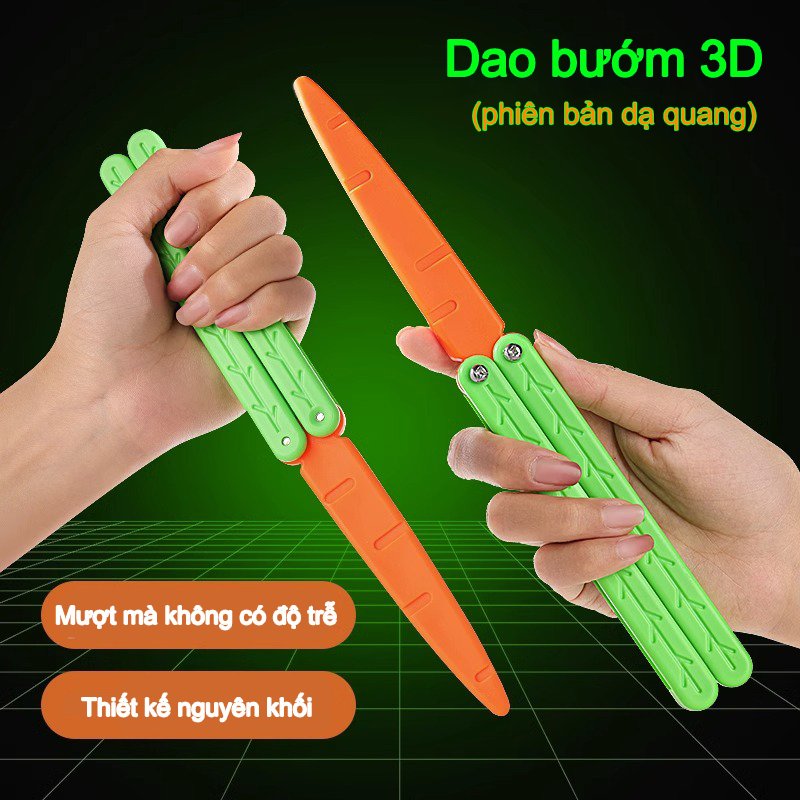 Dao cắt cà rốt in 3D Dao bướm cà rốt phát sáng Dao bướm đồ chơi Dao cà rốt phát sáng giá rẻ và vui nhộn