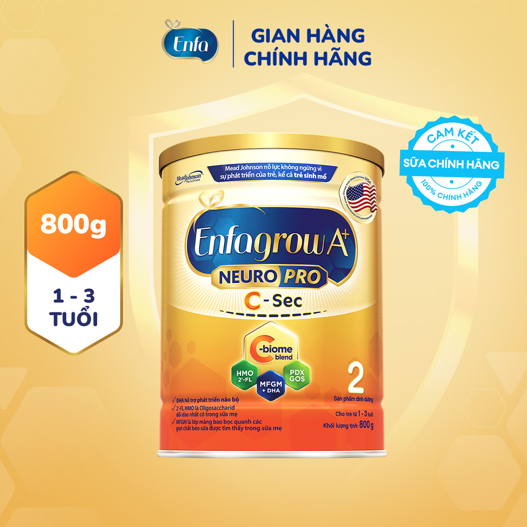 Sữa bột Enfagrow A+ NeuroPro 2 C-Sec 800g cho trẻ từ 1-3 tuổi