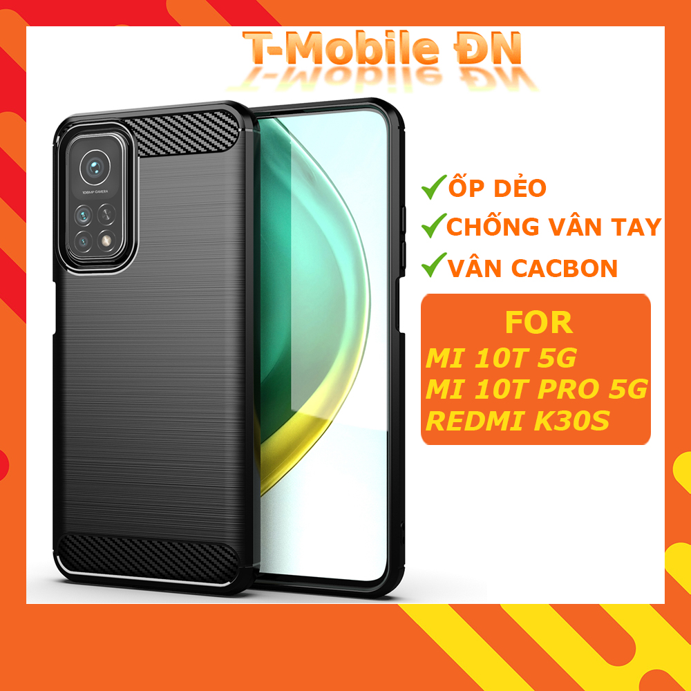 Ốp lưng Xiaomi Mi 10T Pro 5G Redmi K30S ốp silicone mềm Carbone phay xước chống sốc chống vân tay