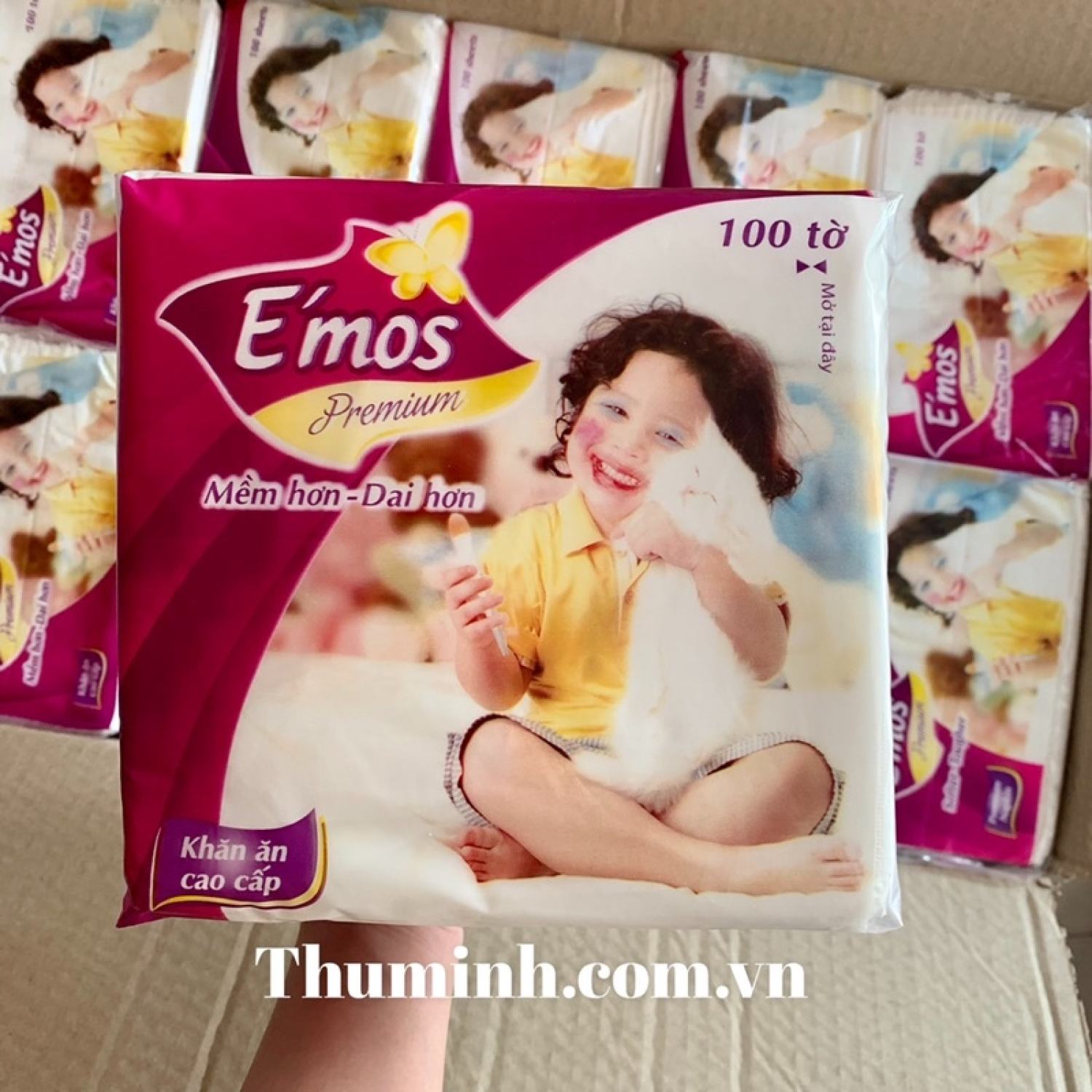 Combo 10 bịch giấy vuông emos cao cấp bịch 100 tơ`