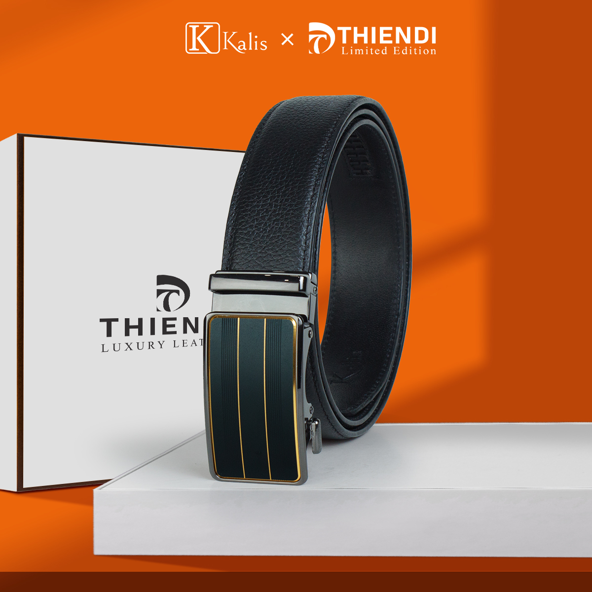 Thắt lưng nam công sở trung niên da bò hàng hiệu cao cấp Kalis x Thiendi BCMA1A3