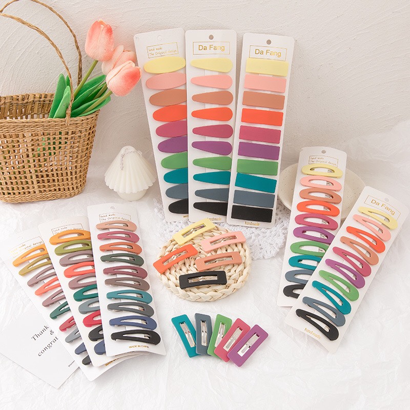 [FREESHIP + HOÀN TIỀN 50K] [ HOT ] Nguyên Bộ 10 Kẹp Tóc Màu Nhám Style  Hàn Quốc Ngọt Ngào Dễ Thương Hot Trend PKHN0115