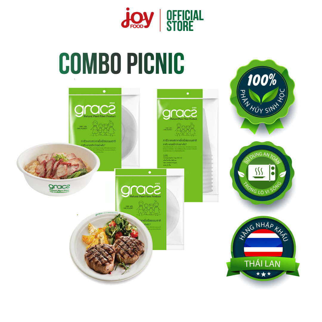 Combo 60 tô đĩa ly dùng 1 lần làm từ bã mía, thích hợp mang đi du lịch, cắm trại