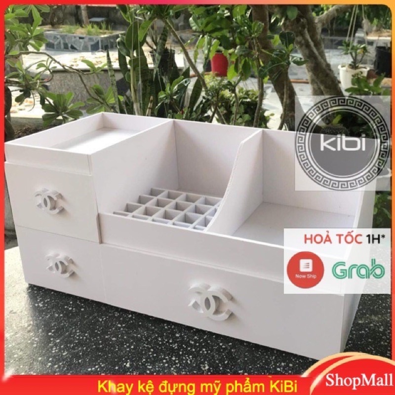 Kệ đựng mỹ phẩm 3 hộc size 40cm, khay son, siêu tiện lợi