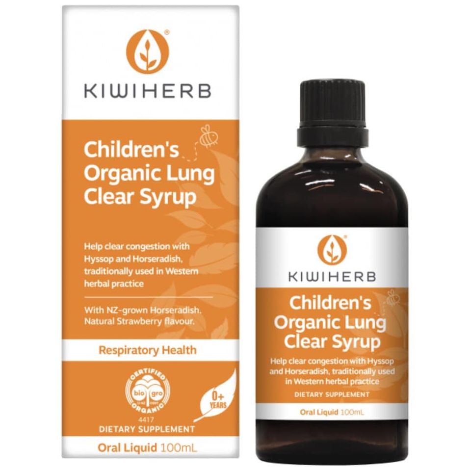Siro bổ phổi, thải độc phổi cho bé Kiwiherb Children’s Organic Lung Clear Syrup 100ml