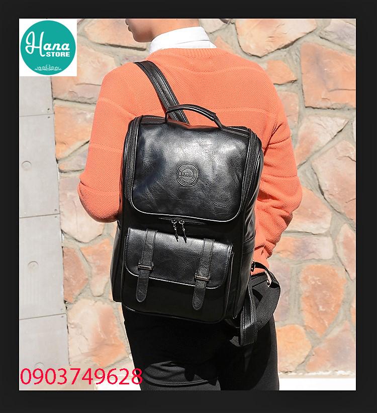 Balo nam; balo da nam; balo đi hoc; balo da laptop b8521 hatisu store