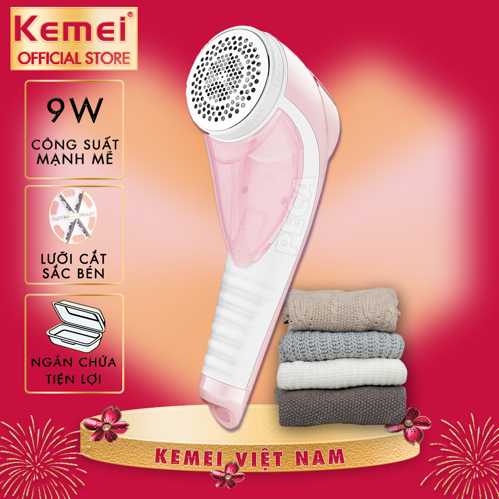 Máy cắt lông xù quần áo Kemei KM-1905 không dây, công suất 9W mạnh mẽ, cắt lông xù nhiều loại vải.. - Phân phối chính hãng